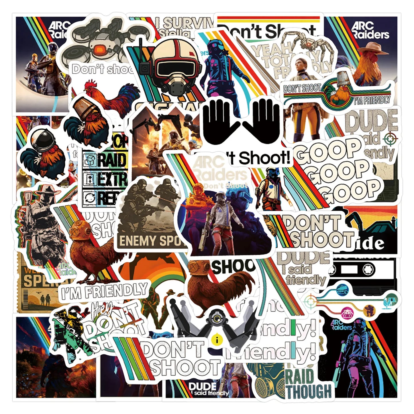 ARC Raiders Waterproof Stickers - 55 Pieces