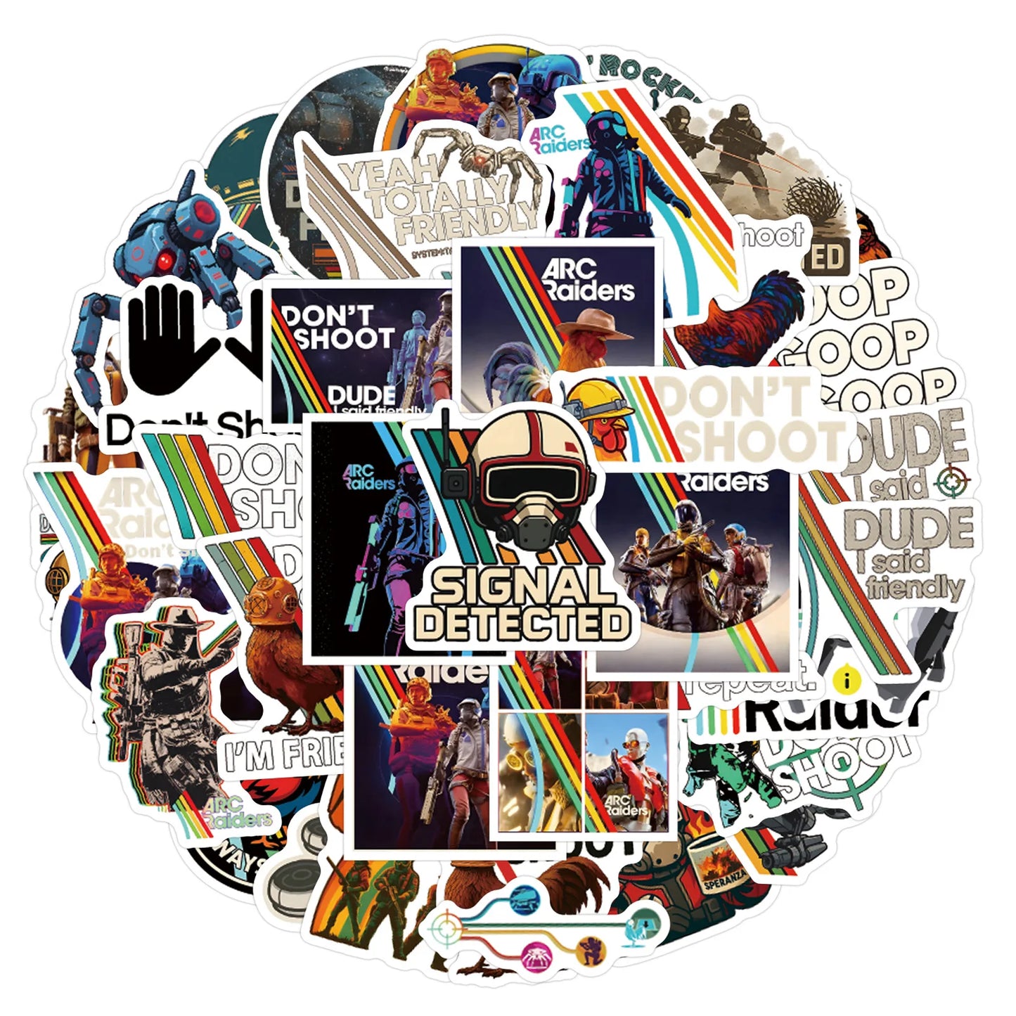 ARC Raiders Waterproof Stickers - 55 Pieces